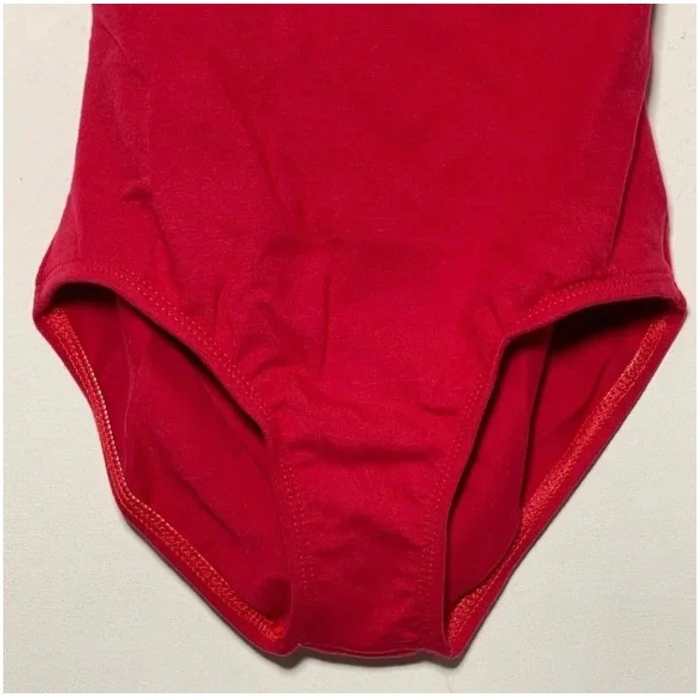 CL Theatricals‎ Red Black Cross Back Tank Leotard Youth LC New
